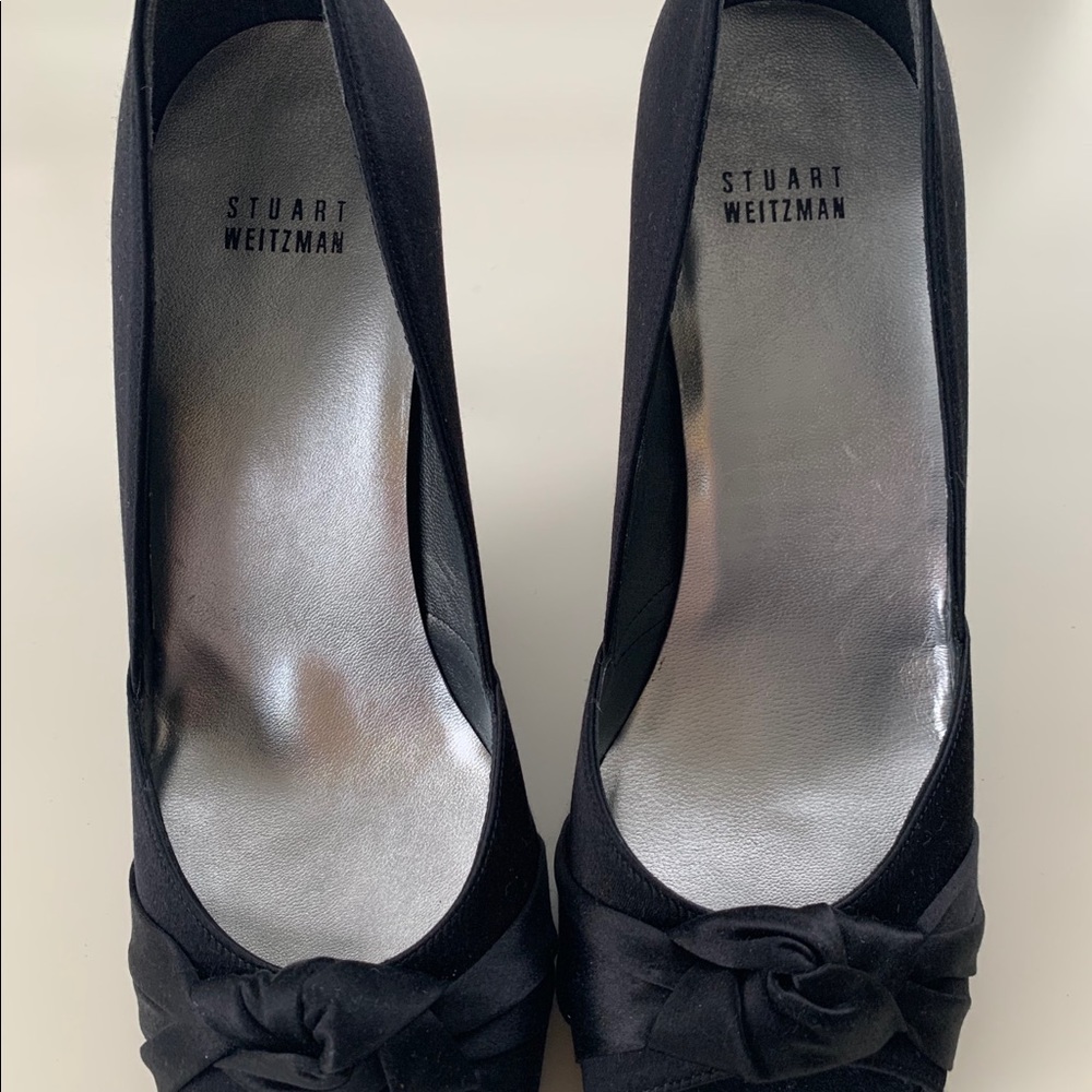 Stuart Weizmann Black Satin Heels - image 7